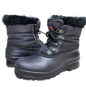 SOREL Made In Canada Waterproof Pac Boots Sz 8 Black Felt Lined Vintage Duck